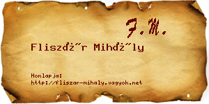 Fliszár Mihály névjegykártya