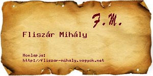 Fliszár Mihály névjegykártya